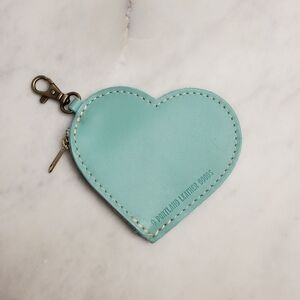 PLG Portland Leather Goods premium Heart zippered clip-on pouch in color Mint